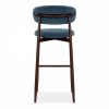 Halston Bar Stool, Dust Blue Sustainable Velvet