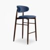Halston Bar Stool, Dust Blue Sustainable Velvet