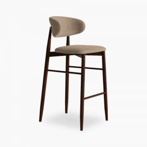 Halston Bar Stool, Latte Sustainable Fabric