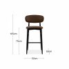 Halston Bar Stool, Mocha Brown Sustainable Velvet