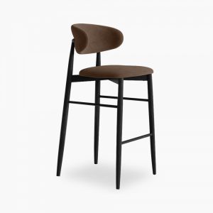 Halston Bar Stool, Mocha Brown Sustainable Velvet
