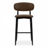 Halston Bar Stool, Mocha Brown Sustainable Velvet