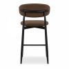 Halston Bar Stool, Mocha Brown Sustainable Velvet