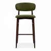 Halston Bar Stool, Olive Green Sustainable Velvet