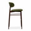 Halston Bar Stool, Olive Green Sustainable Velvet