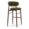 Halston Bar Stool, Olive Green Sustainable Velvet
