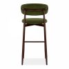 Halston Bar Stool, Olive Green Sustainable Velvet