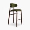 Halston Bar Stool, Olive Green Sustainable Velvet