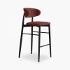 Halston Bar Stool, Rust Sustainable Velvet