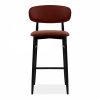Halston Bar Stool, Rust Sustainable Velvet