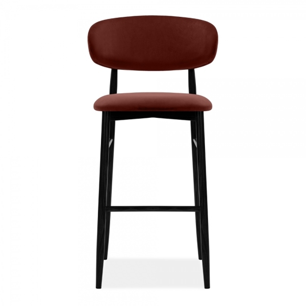 Halston Bar Stool, Rust Sustainable Velvet