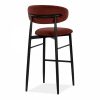 Halston Bar Stool, Rust Sustainable Velvet