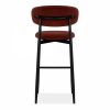 Halston Bar Stool, Rust Sustainable Velvet