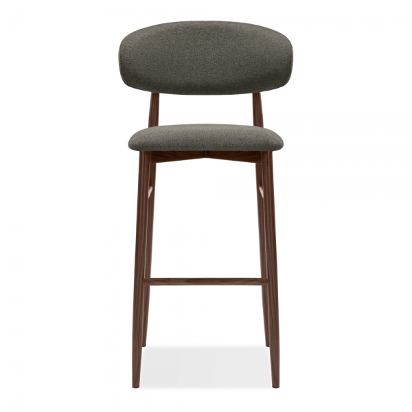 Halston Bar Stool, Speckled Grey Sustainable Fabric