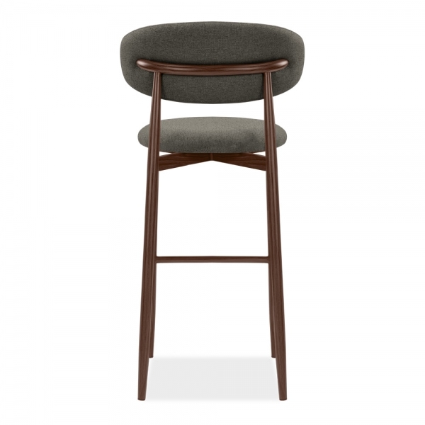 Halston Bar Stool, Speckled Grey Sustainable Fabric