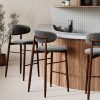 Halston Bar Stool, Speckled Grey Sustainable Fabric