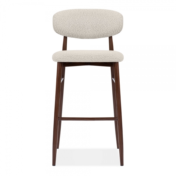 Halston Bar Stool, Speckled Stone Sustainable Boucle