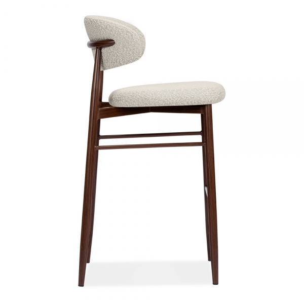 Halston Bar Stool, Speckled Stone Sustainable Boucle