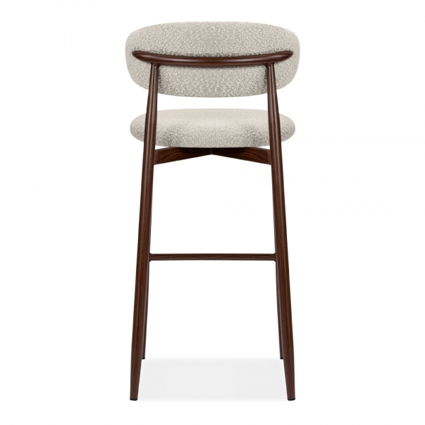 Halston Bar Stool, Speckled Stone Sustainable Boucle