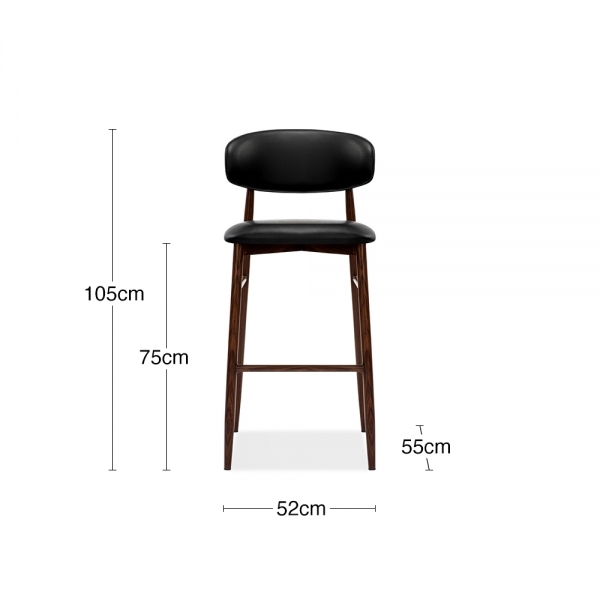 Halston Bar Stool, Vintage Black