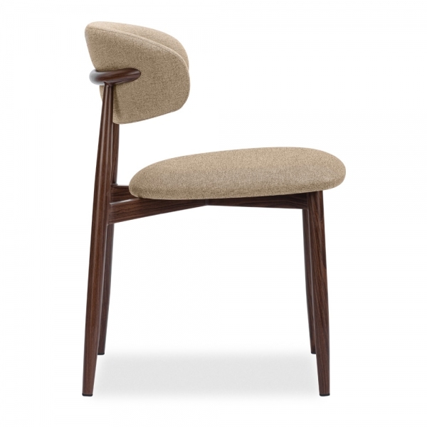 Halston Dining Chair, Latte Sustainable Fabric