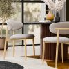 Halston Dining Chair, Speckled Stone Sustainable Boucle & Oak Effect
