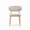 Halston Dining Chair, Speckled Stone Sustainable Boucle & Oak Effect