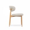 Halston Dining Chair, Speckled Stone Sustainable Boucle & Oak Effect
