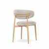Halston Dining Chair, Speckled Stone Sustainable Boucle & Oak Effect