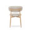 Halston Dining Chair, Speckled Stone Sustainable Boucle & Oak Effect