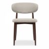 Halston Dining Chair, Speckled Stone Sustainable Boucle & Walnut Effect