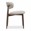 Halston Dining Chair, Speckled Stone Sustainable Boucle & Walnut Effect