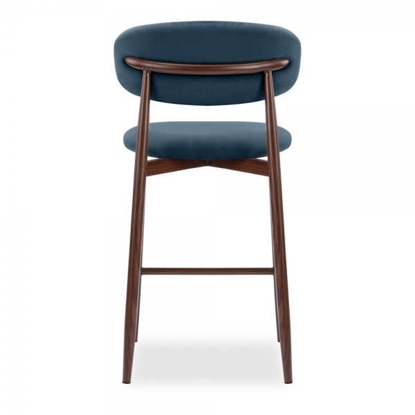 Halston Kitchen Stool, Dust Blue Sustainable Velvet