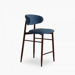 Halston Kitchen Stool, Dust Blue Sustainable Velvet