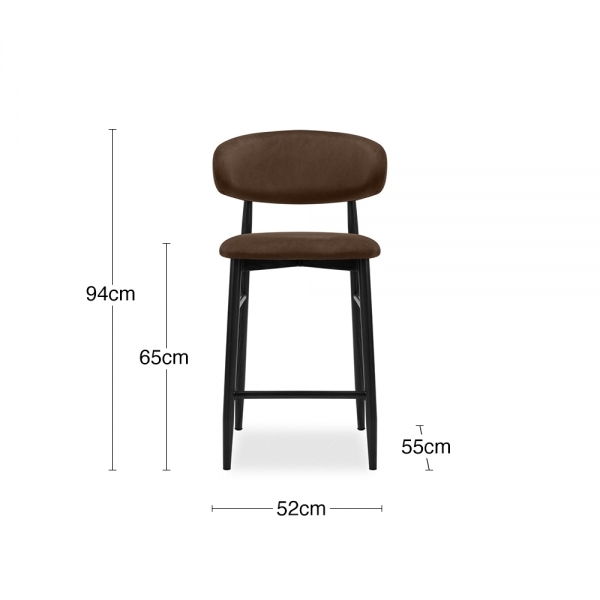 Halston Kitchen Stool, Mocha Brown Sustainable Velvet