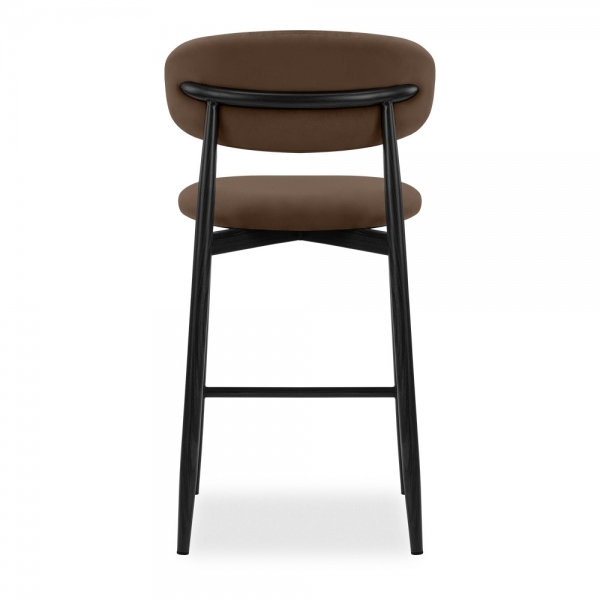 Halston Kitchen Stool, Mocha Brown Sustainable Velvet