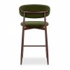 Halston Kitchen Stool, Olive Green Sustainable Velvet