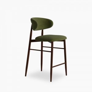 Halston Kitchen Stool, Olive Green Sustainable Velvet