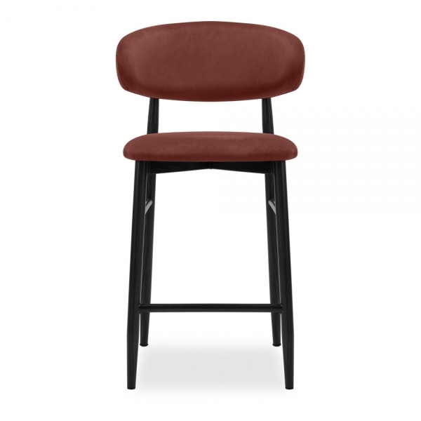 Halston Kitchen Stool, Rust Sustainable Velvet