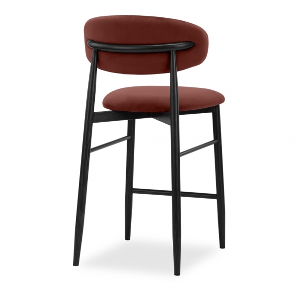 Halston Kitchen Stool, Rust Sustainable Velvet