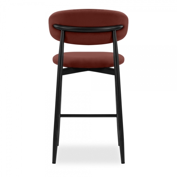 Halston Kitchen Stool, Rust Sustainable Velvet
