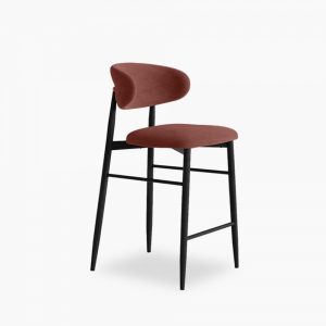 Halston Kitchen Stool, Rust Sustainable Velvet