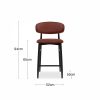 Halston Kitchen Stool, Rust Sustainable Velvet