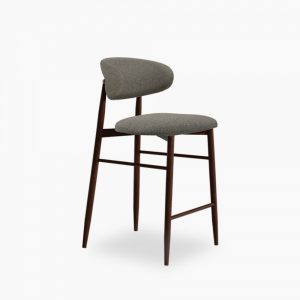 Halston Kitchen Stool, Speckled Grey Sustainable Fabric