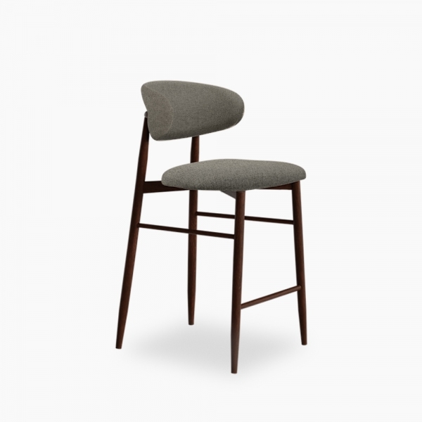 Halston Kitchen Stool, Speckled Grey Sustainable Fabric