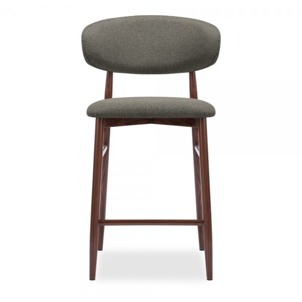 Halston Kitchen Stool, Speckled Grey Sustainable Fabric