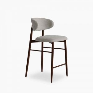 Halston Kitchen Stool, Speckled Stone Sustainable Boucle