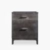 Harlem 2 Drawer Metal Bedside Table, Black