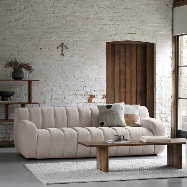 Hattie 3 Seater Sofa, Cool Cream