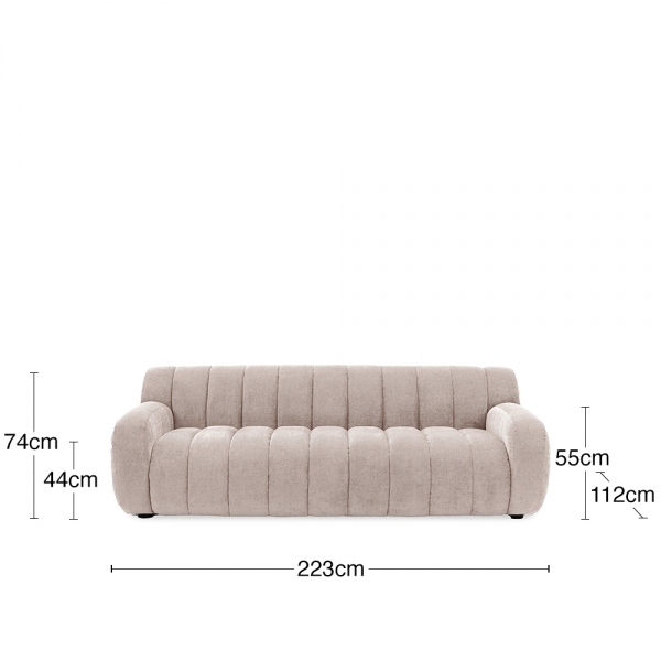 Hattie 3 Seater Sofa, Cool Cream